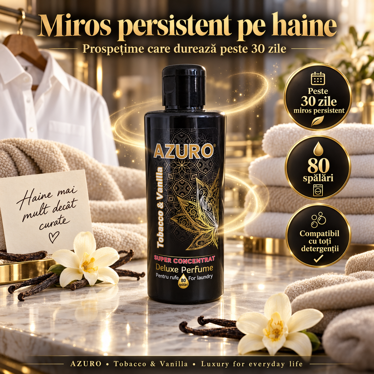 Parfum concentrat Azuro pentru haine lenjerii prosoape