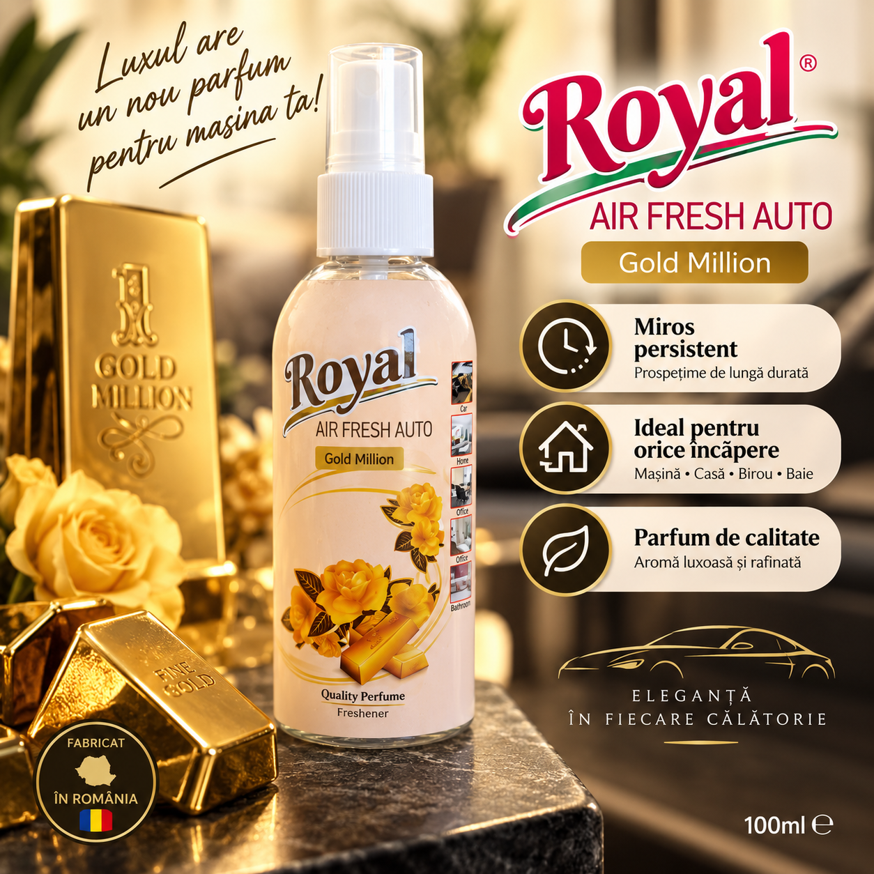 Parfum auto concentrat 100 ml pentru interior masina