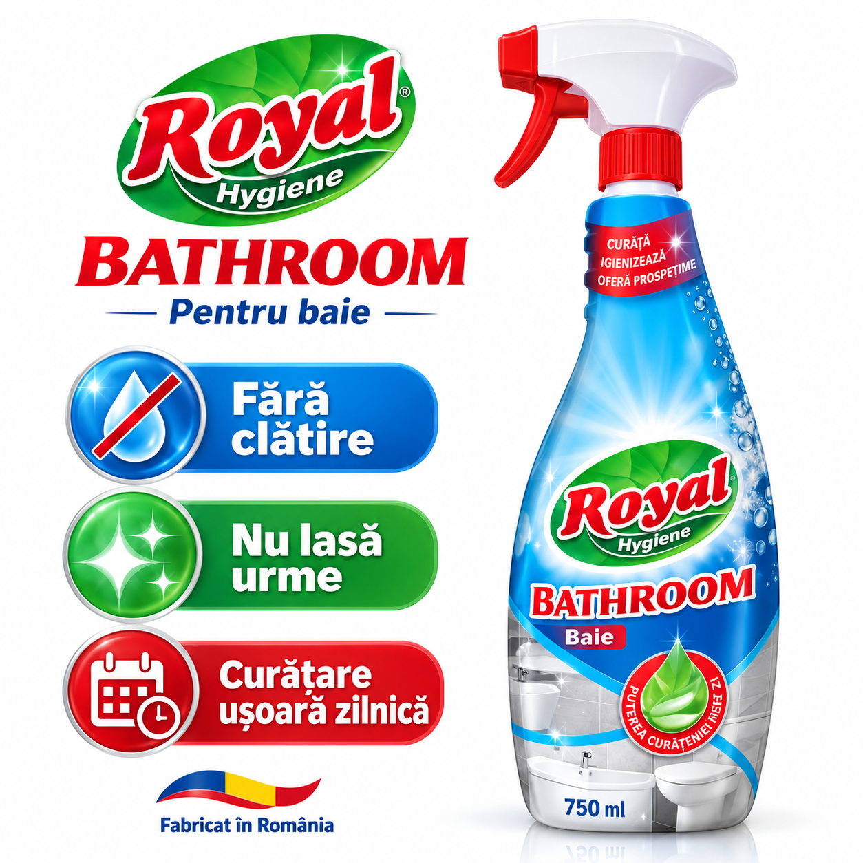 Royal Hygiene Bathroom 750 ml pentru curatarea zilnica a baii