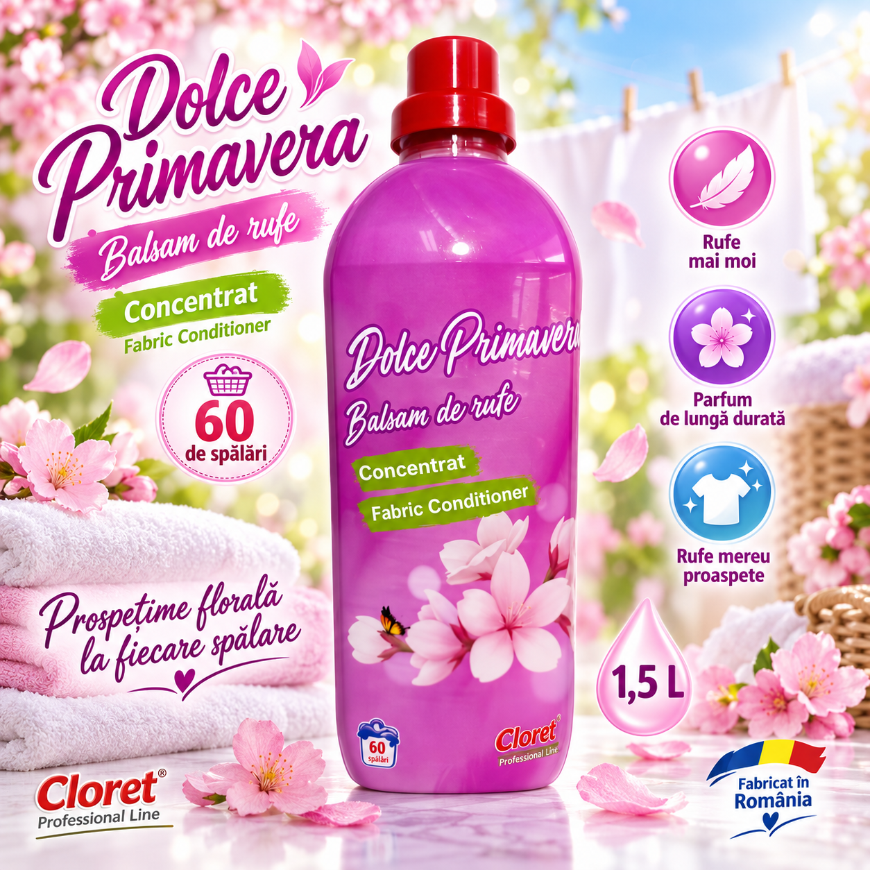 Cloret balsam rufe concentrat 1.5L 60 spalari