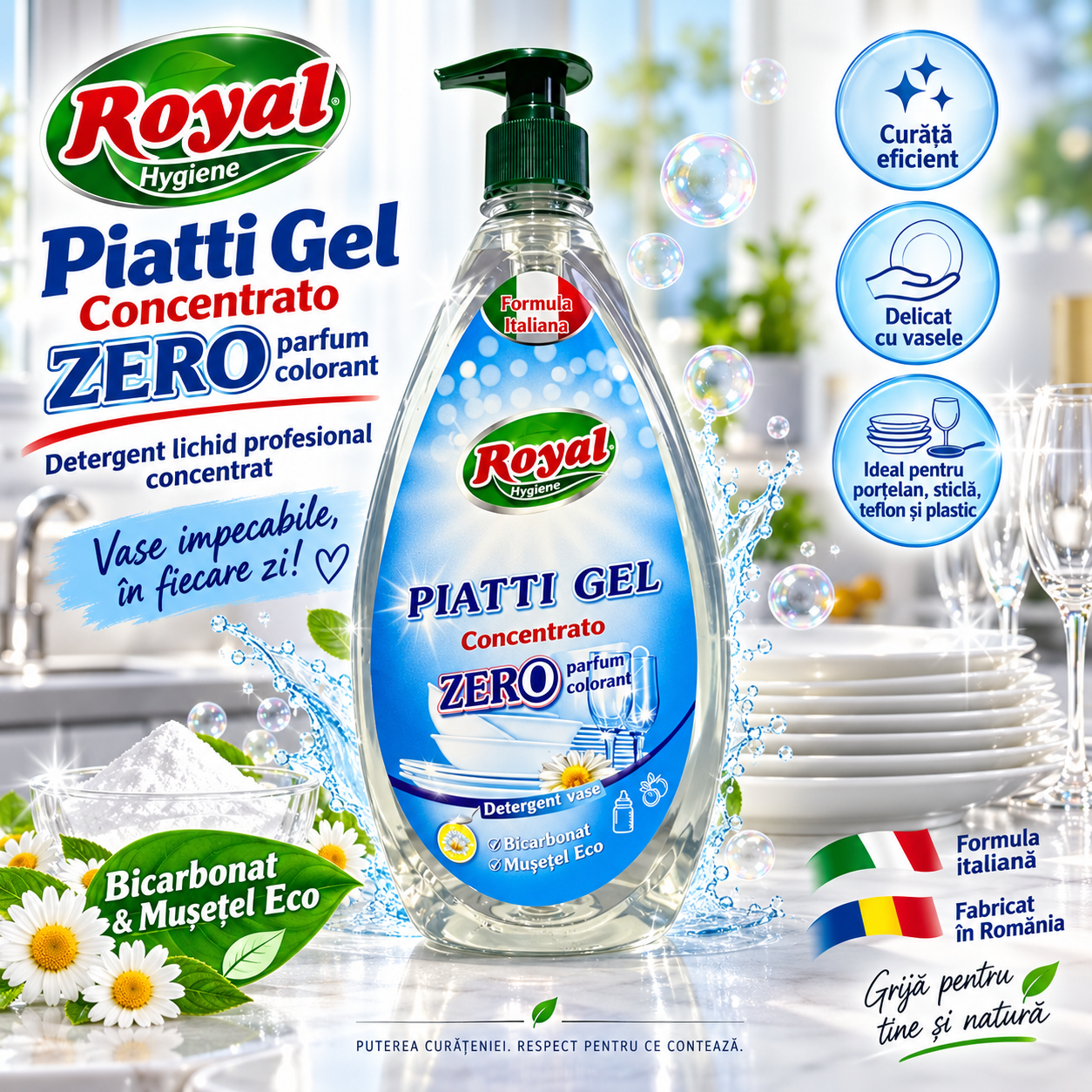 Royal Hygiene Piatti Gel Concentrato detergent vase profesional concentrat