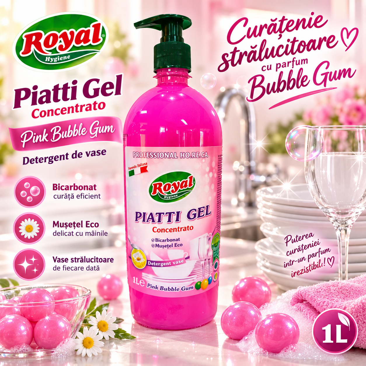 Royal Hygiene Piatti Professional 1L cu pompita detergent vase profesional