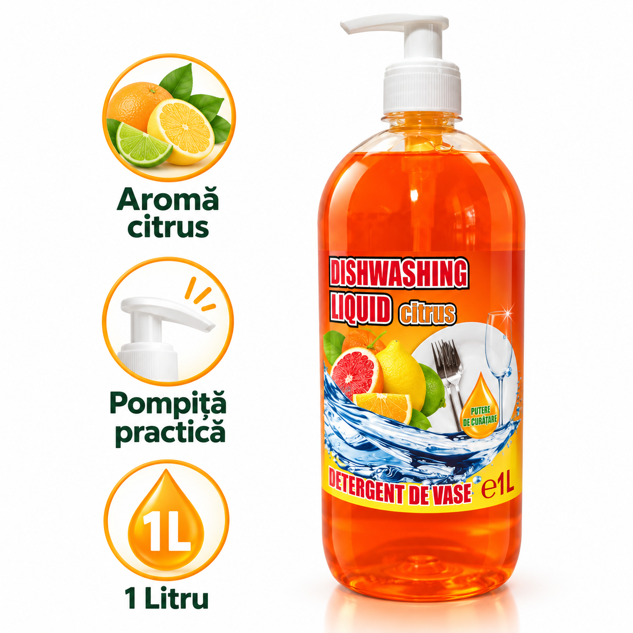 Cloret Dishwashing Liquid detergent vase arome Citrus Berry Bubble Gum Apple