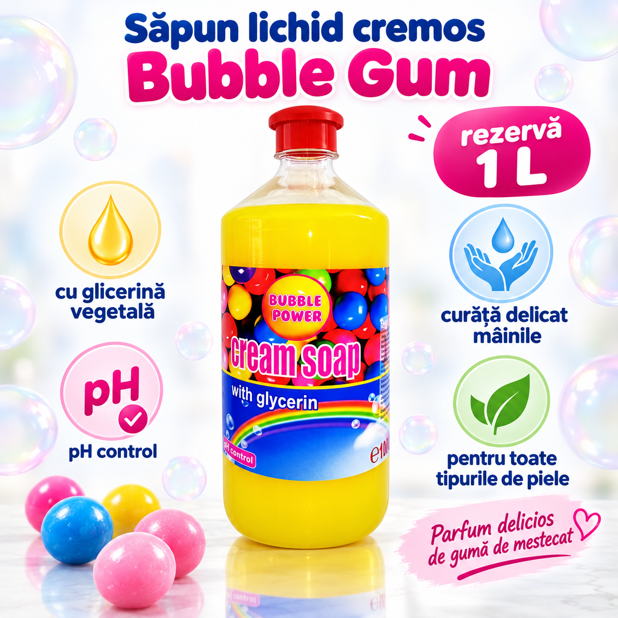 Cloret Cream Soap sapun lichid cremos rezerva 1L pentru maini