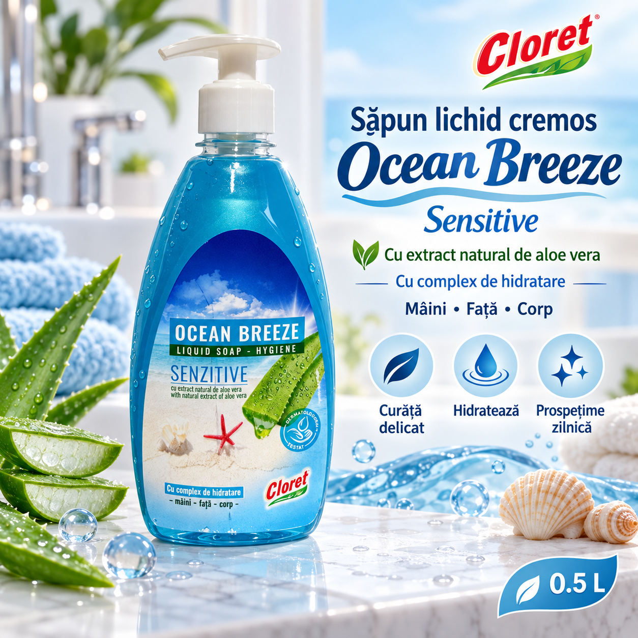 Cloret Cream Soap sapun lichid cremos 500 ml pentru maini