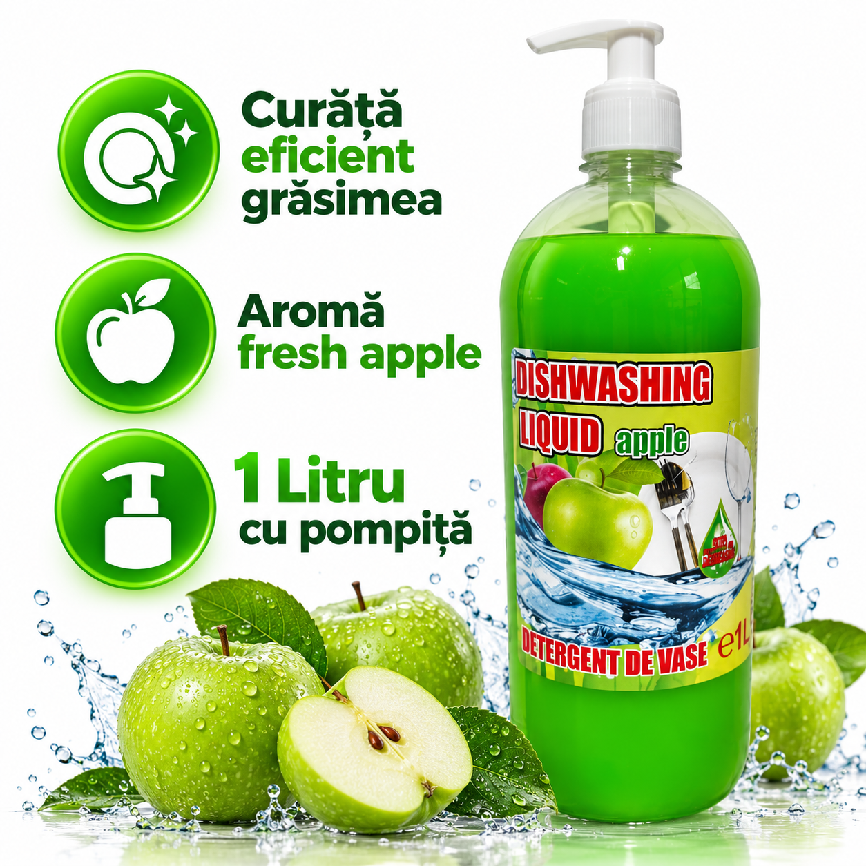 Cloret Dishwashing Liquid detergent vase arome Citrus Berry Bubble Gum Apple