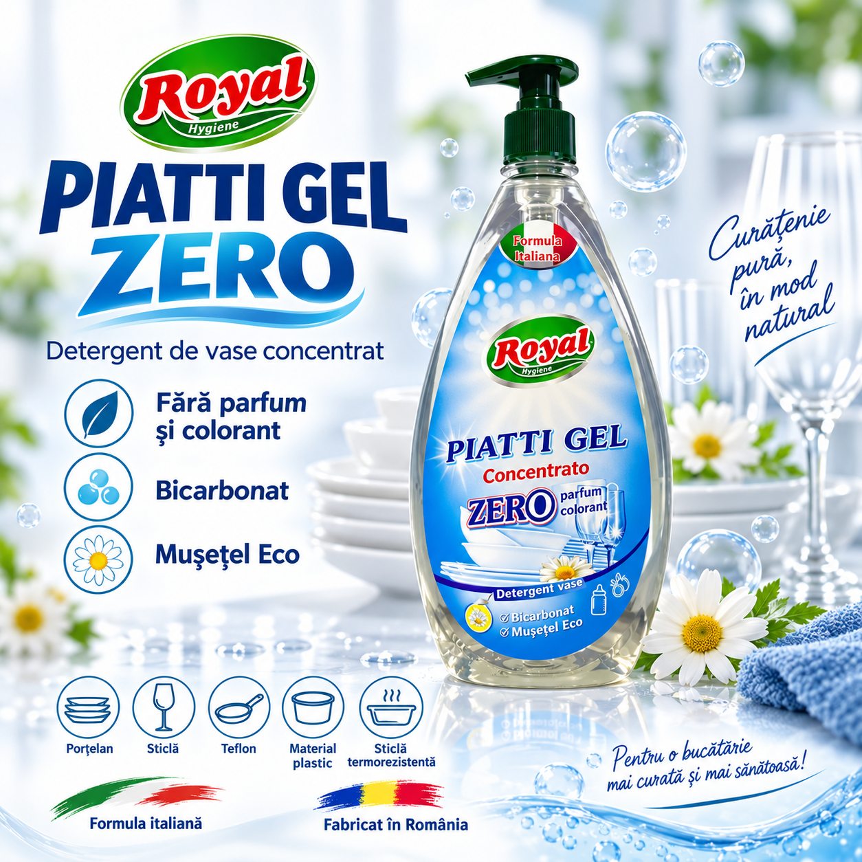 Royal Hygiene Piatti Gel detergent vase degresare profesionala
