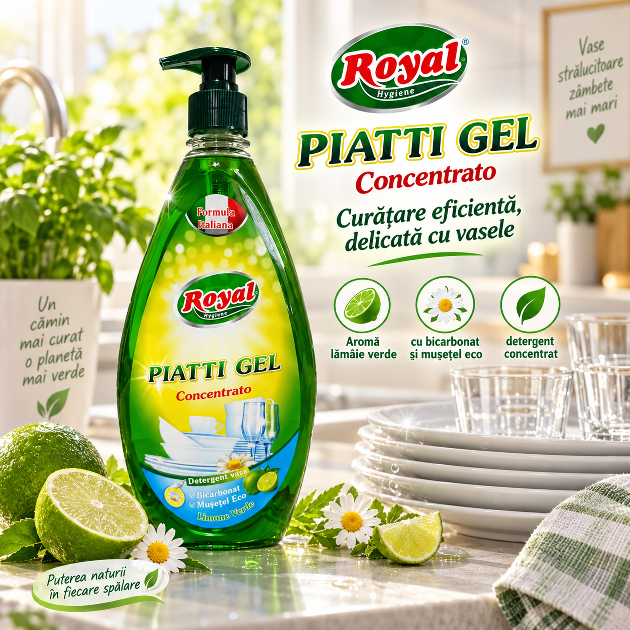 Royal Hygiene Piatti Gel detergent vase degresare profesionala