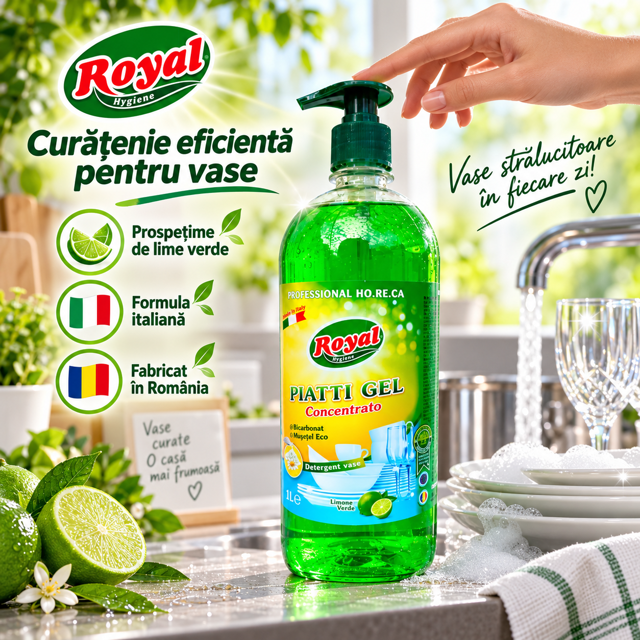 Royal Hygiene Piatti detergent vase concentrat HoReCa 1L