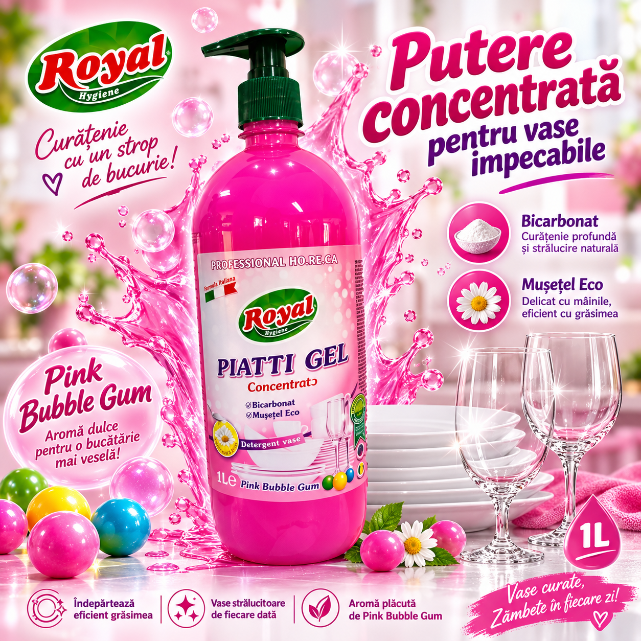 Royal Hygiene Piatti detergent vase concentrat HoReCa 1L