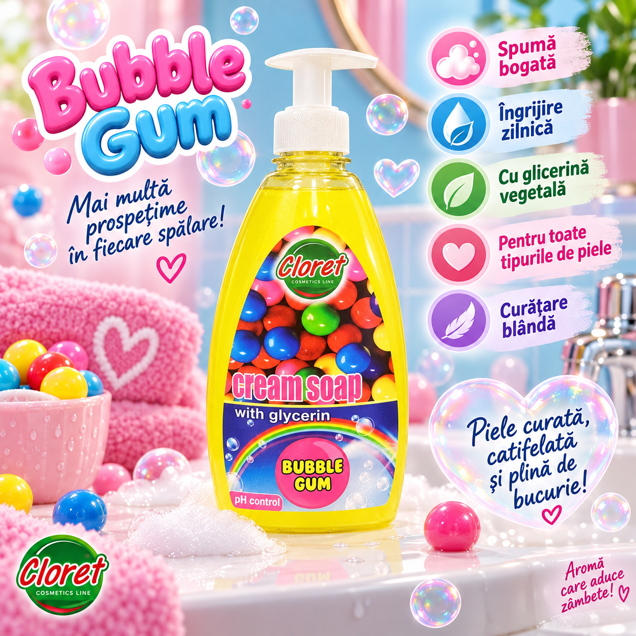 Cloret sapun lichid 500 ml curatare delicata maini