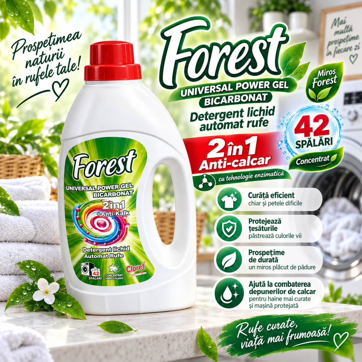 Cloret Universal Power detergent lichid concentrat 42 spalari