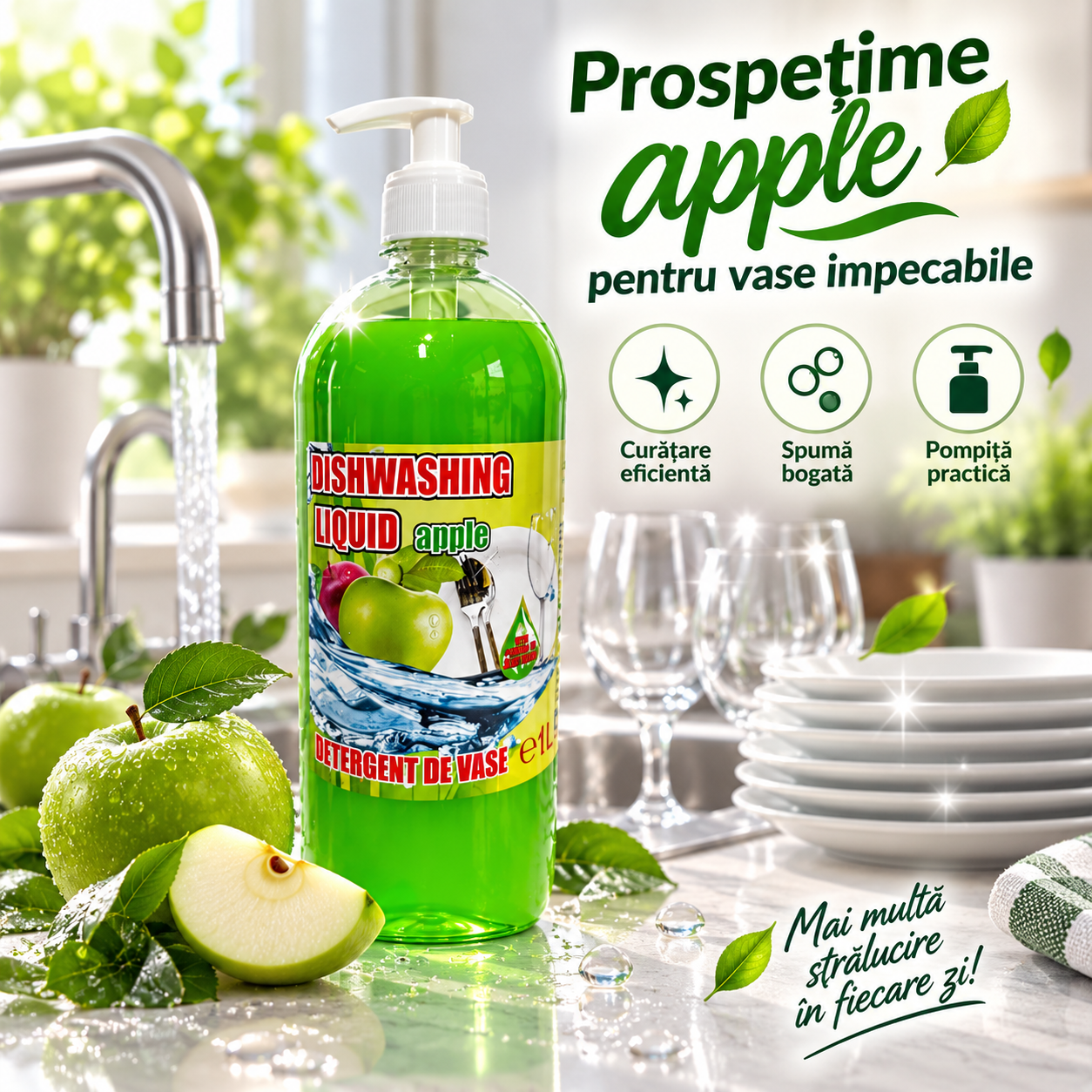 Cloret detergent lichid vase pentru indepartarea grasimii si resturilor alimentare