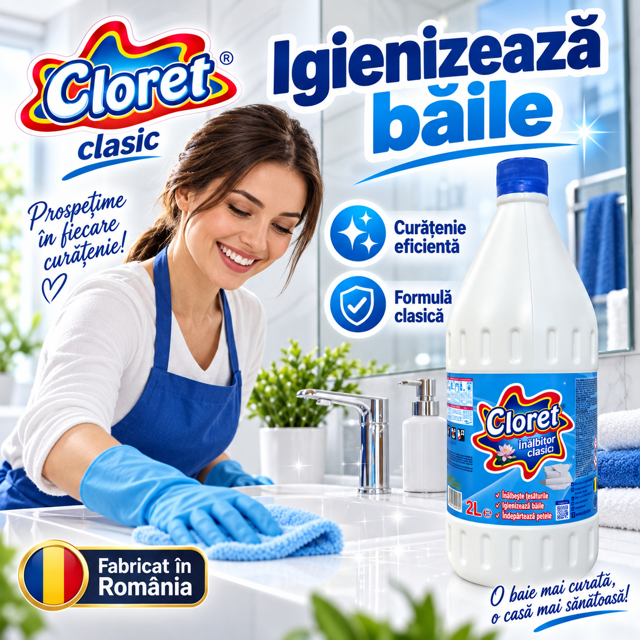 Cloret inalbitor clasic pentru indepartarea petelor si murdariei