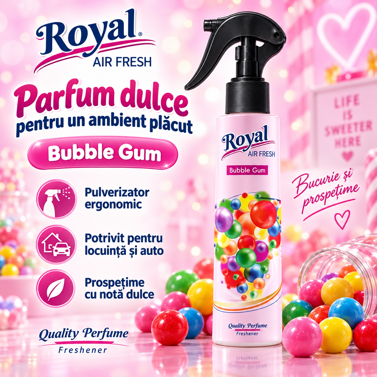 Parfum camera 6 arome Guma Turbo Sweet Vanilla Dolce Flowers Sandalo Wood Gold Million Bubble Gum