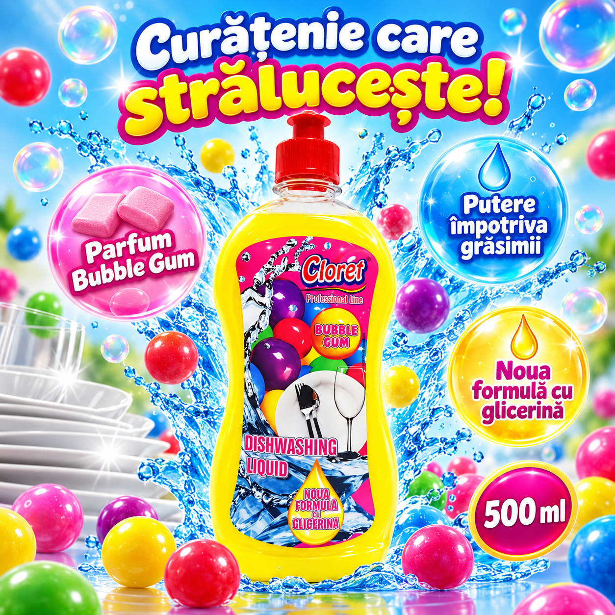 Cloret Dishwashing Liquid Apple 500 ml detergent vase aroma mar