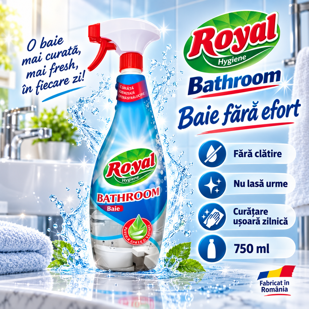 Royal Hygiene Bathroom 750 ml fara clatire