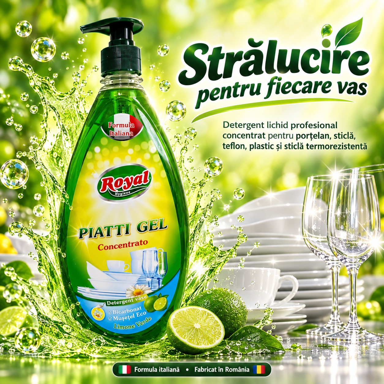 Royal Hygiene Piatti vase portelan sticla teflon plastic sticla termorezistenta