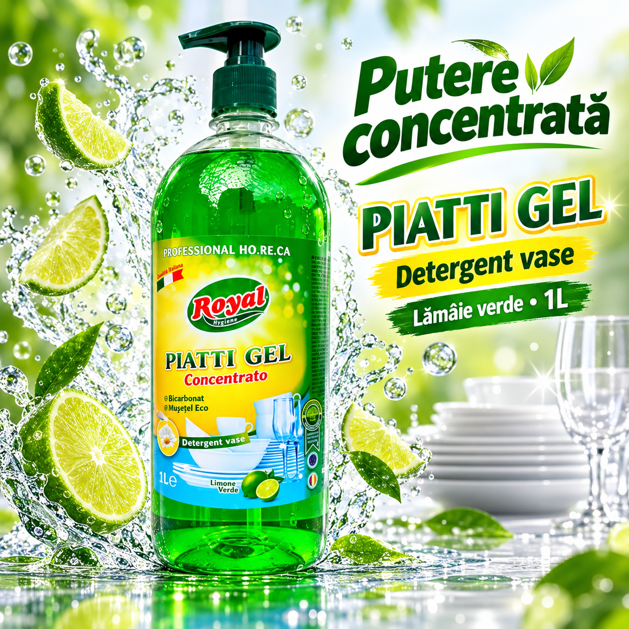 Royal Hygiene Piatti Professional 1 litru pompita dozatoare