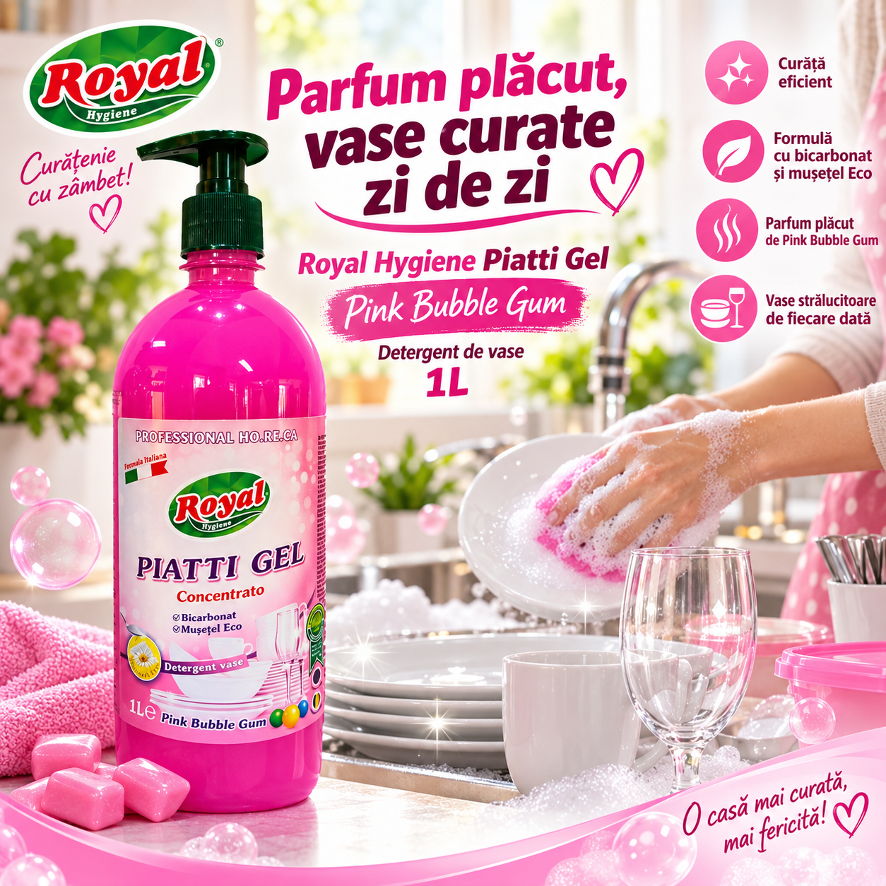 Royal Hygiene Piatti Professional 1 litru pompita dozatoare