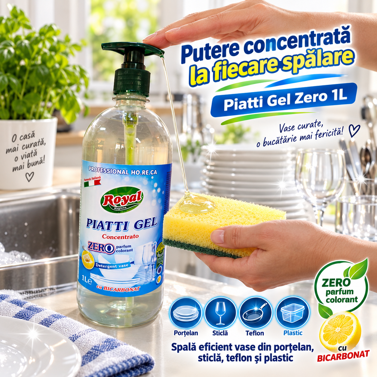 Royal Hygiene Piatti Professional 1 litru pompita dozatoare