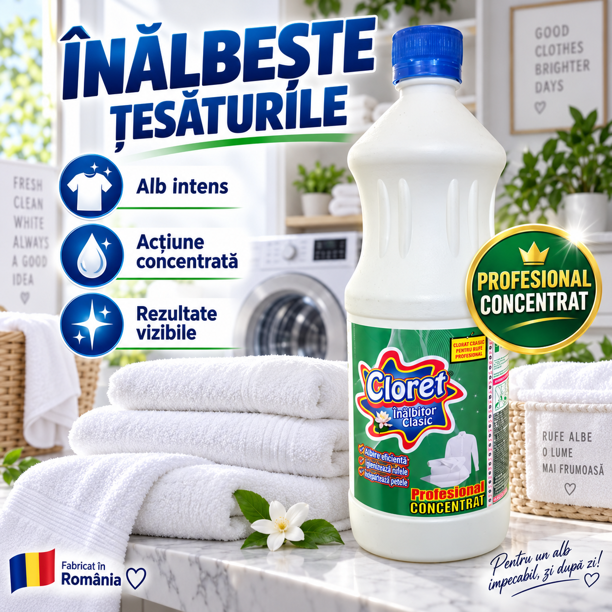 Cloret clasic profesional concentrat pentru albirea tesaturilor albe