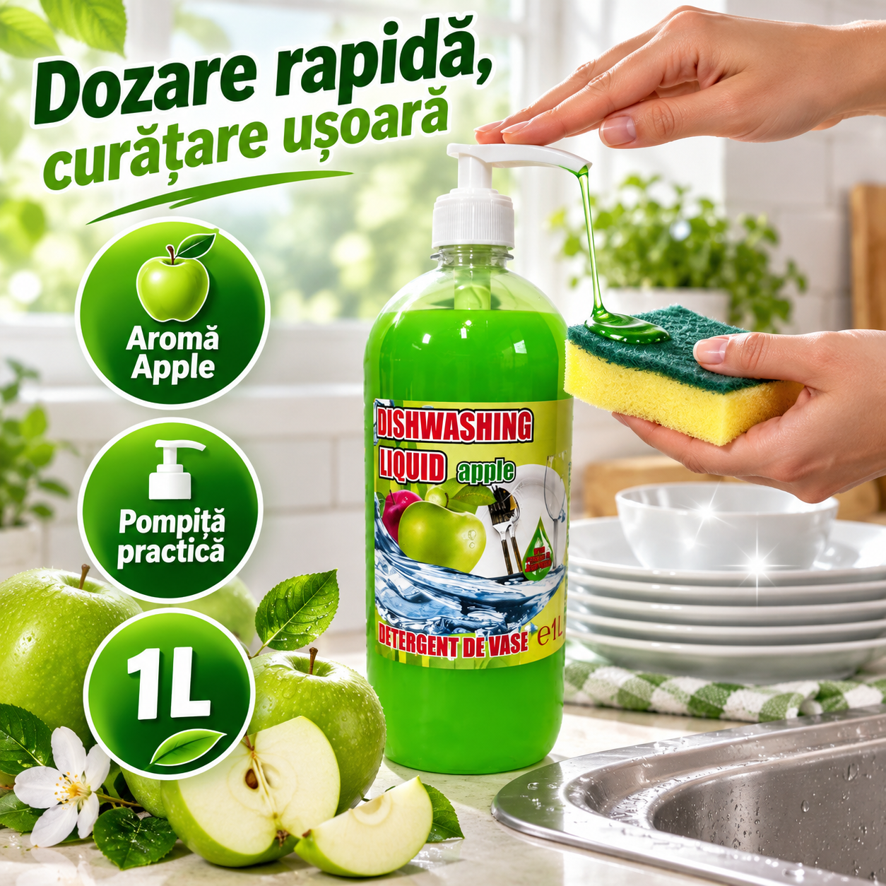 Cloret Dishwashing Liquid Citrus detergent vase aroma citrice
