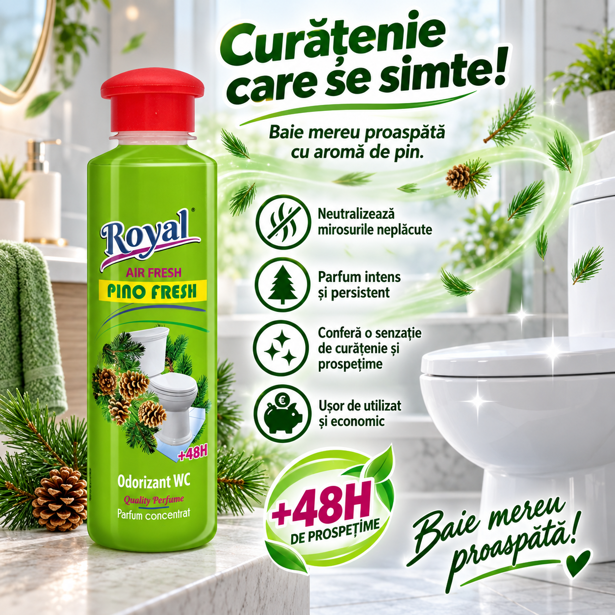 Royal Air Fresh parfum WC pentru spatii comerciale lifturi scari bloc