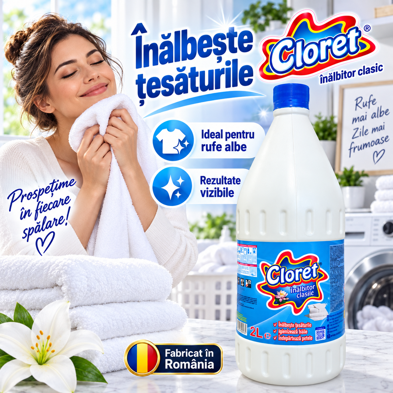 Cloret inalbitor clasic pentru igienizarea baii