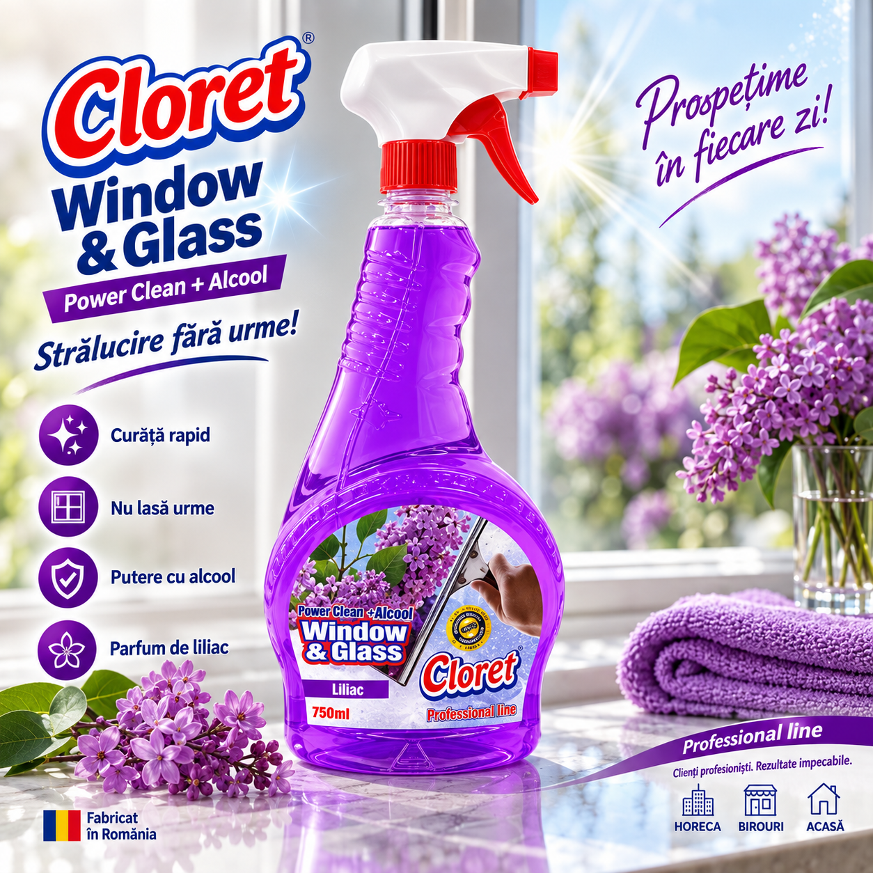 Cloret Window Glass Professional Line curatare profesionala geamuri