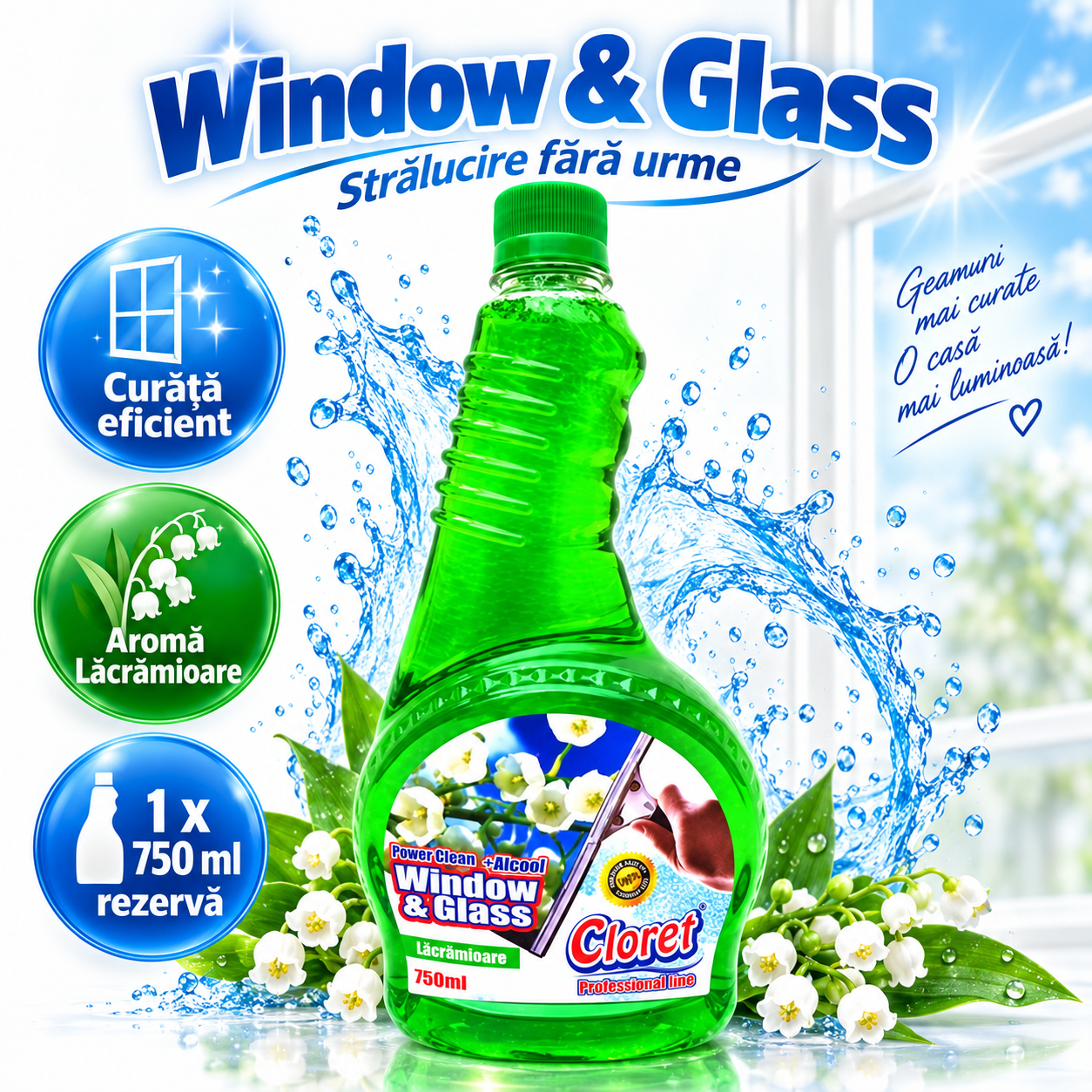 Cloret Window Glass Ocean Fresh rezerva 750 ml