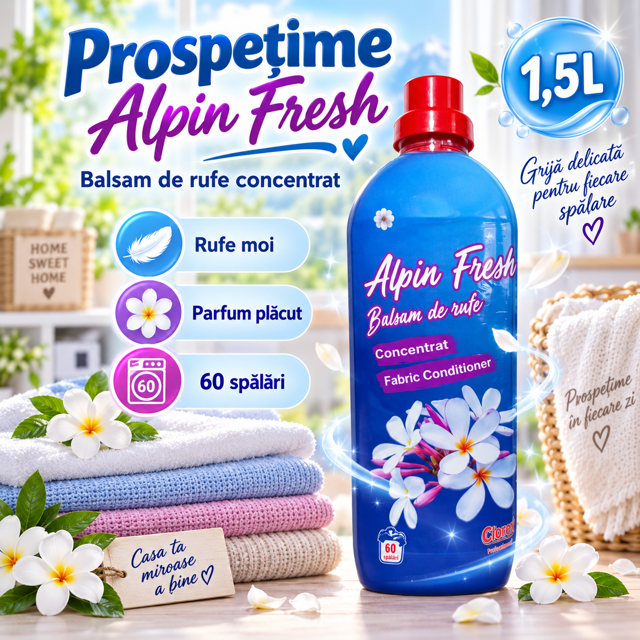 Cloret Fresh Forest balsam rufe concentrat 1.5L 60 spalari