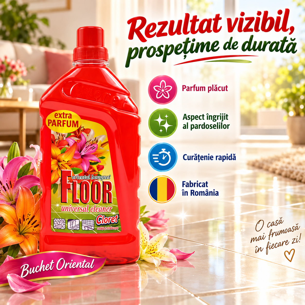 Detergent Pardoseli Cloret 9 arome disponibile 1L