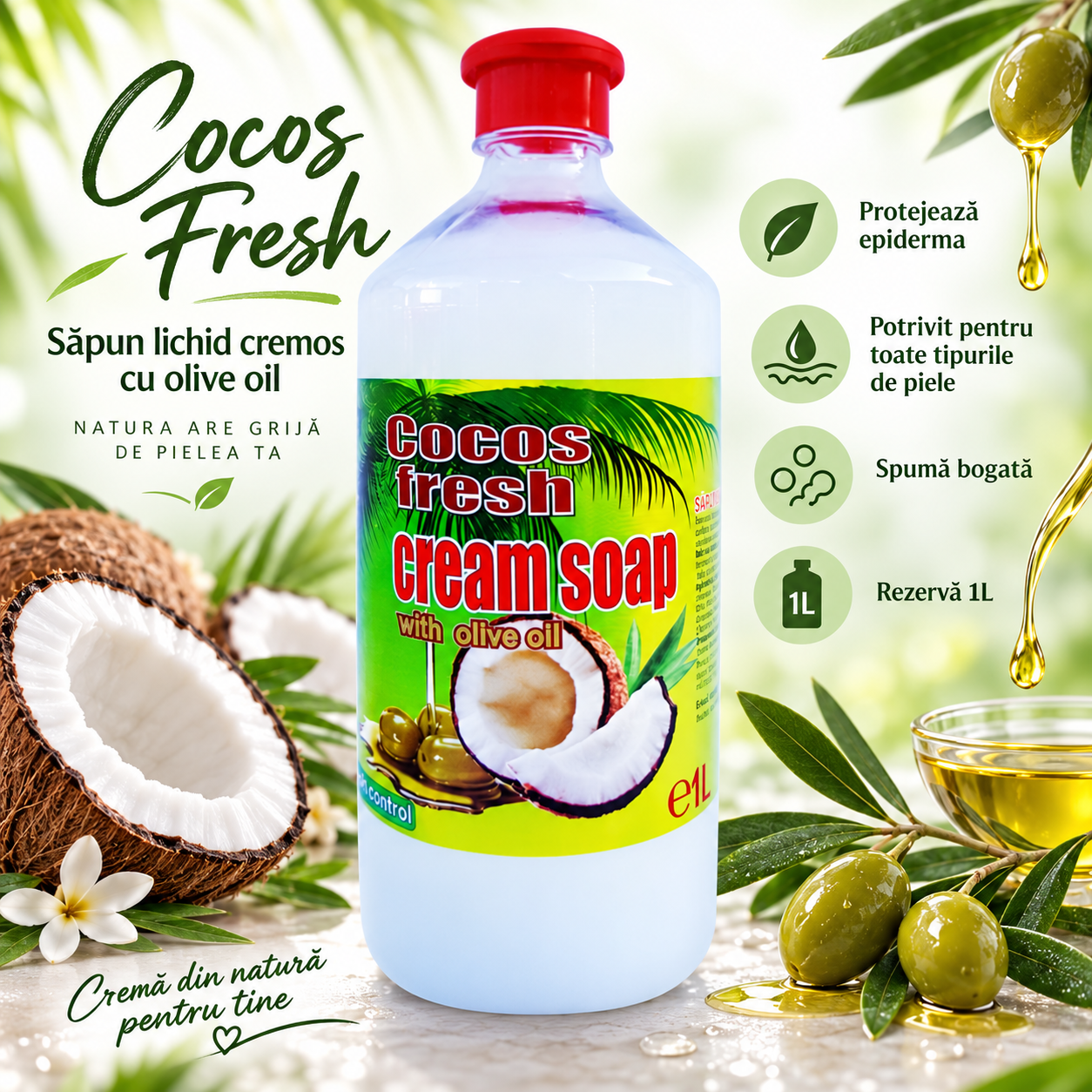 Cloret Bubble Gum sapun lichid cremos cu glicerina rezerva 1L