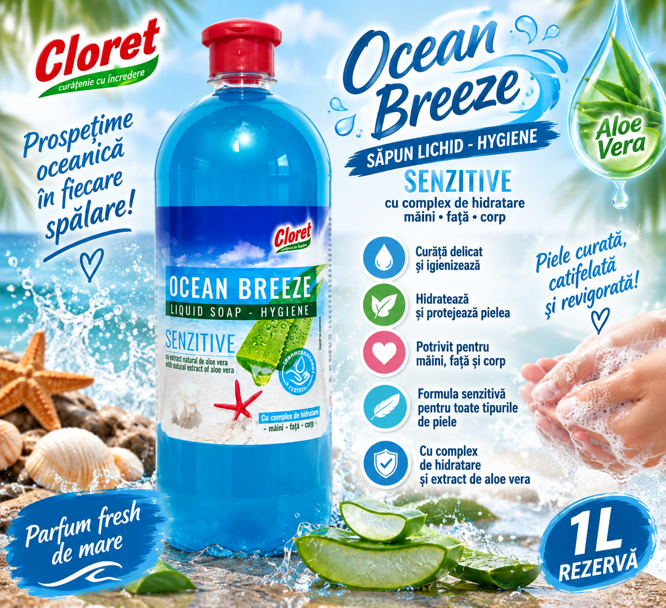 Cloret Bubble Gum sapun lichid cremos cu glicerina rezerva 1L