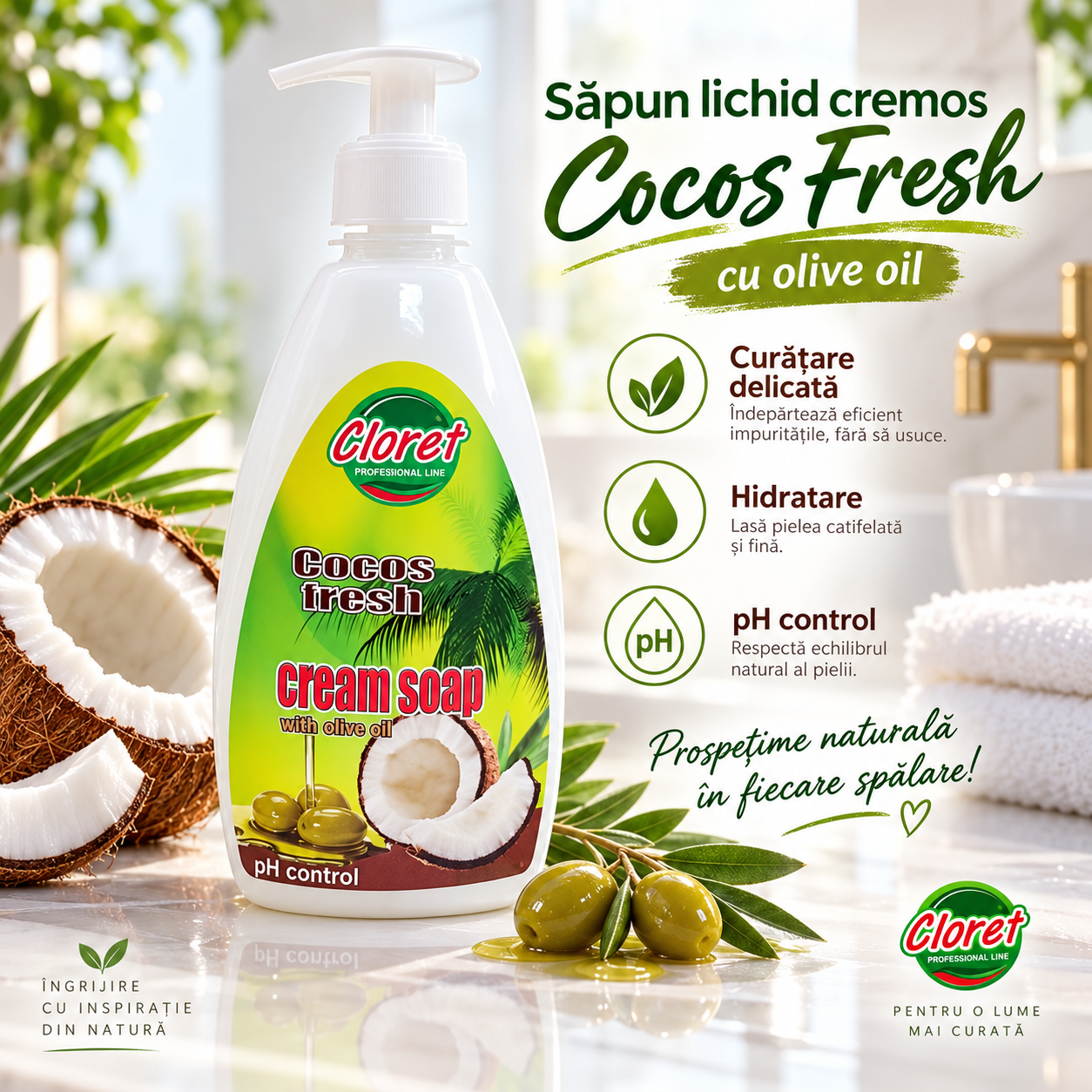 Cloret Bubble Gum sapun lichid cu glicerina 500 ml