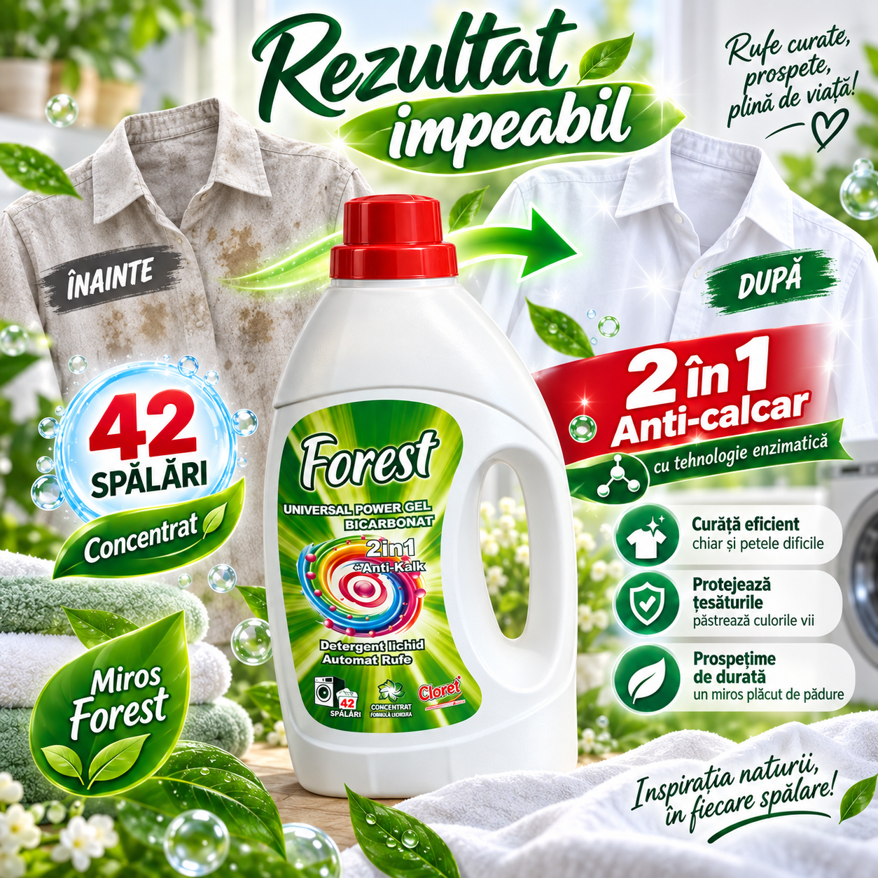 Cloret detergent rufe 2 in 1 anticalcar Universal Power