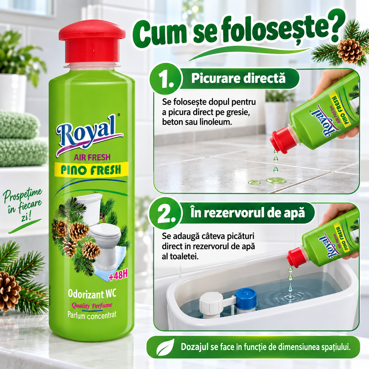 Royal Air Fresh parfum superconcentrat cu picurator si pulverizator