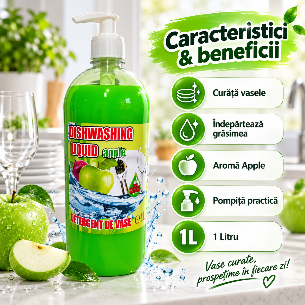 Cloret Dishwashing Liquid Berry detergent vase aroma fructe de padure