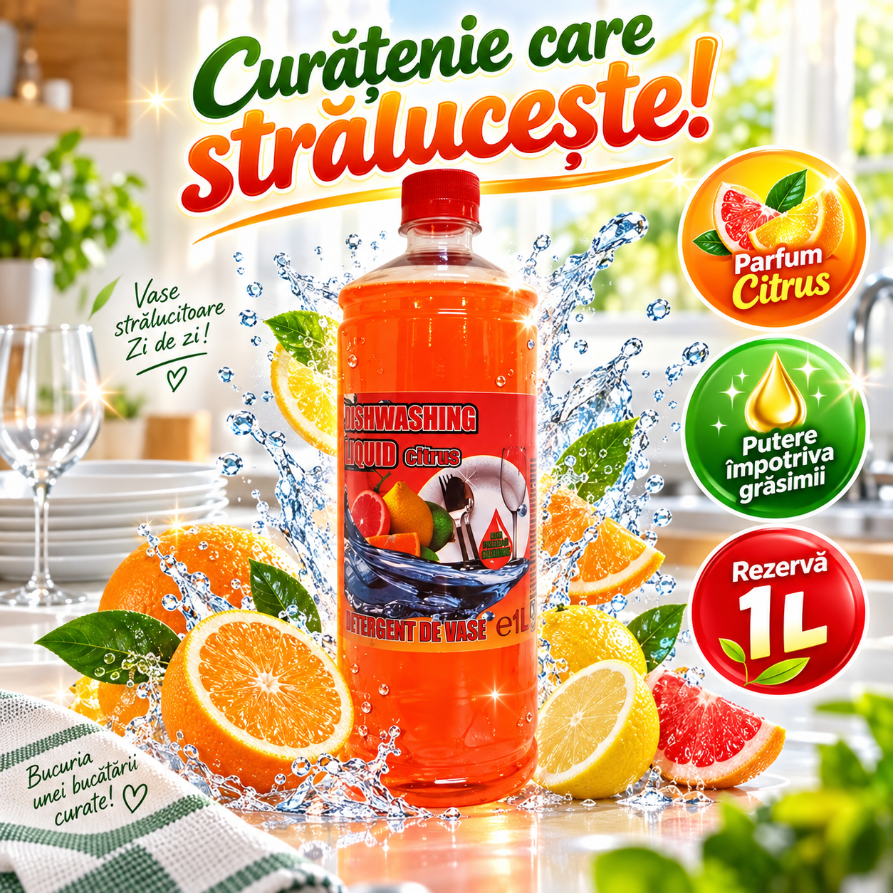 Cloret rezerve detergent vase 1L Apple Bubble Gum Berry Citrus