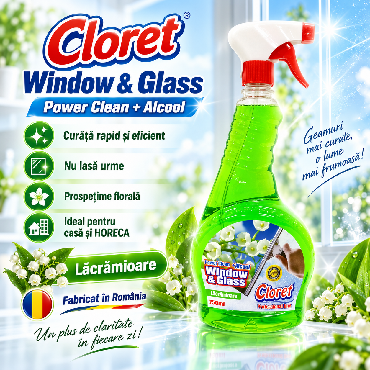Cloret Window Glass Ocean Fresh parfum lacramioare si liliac