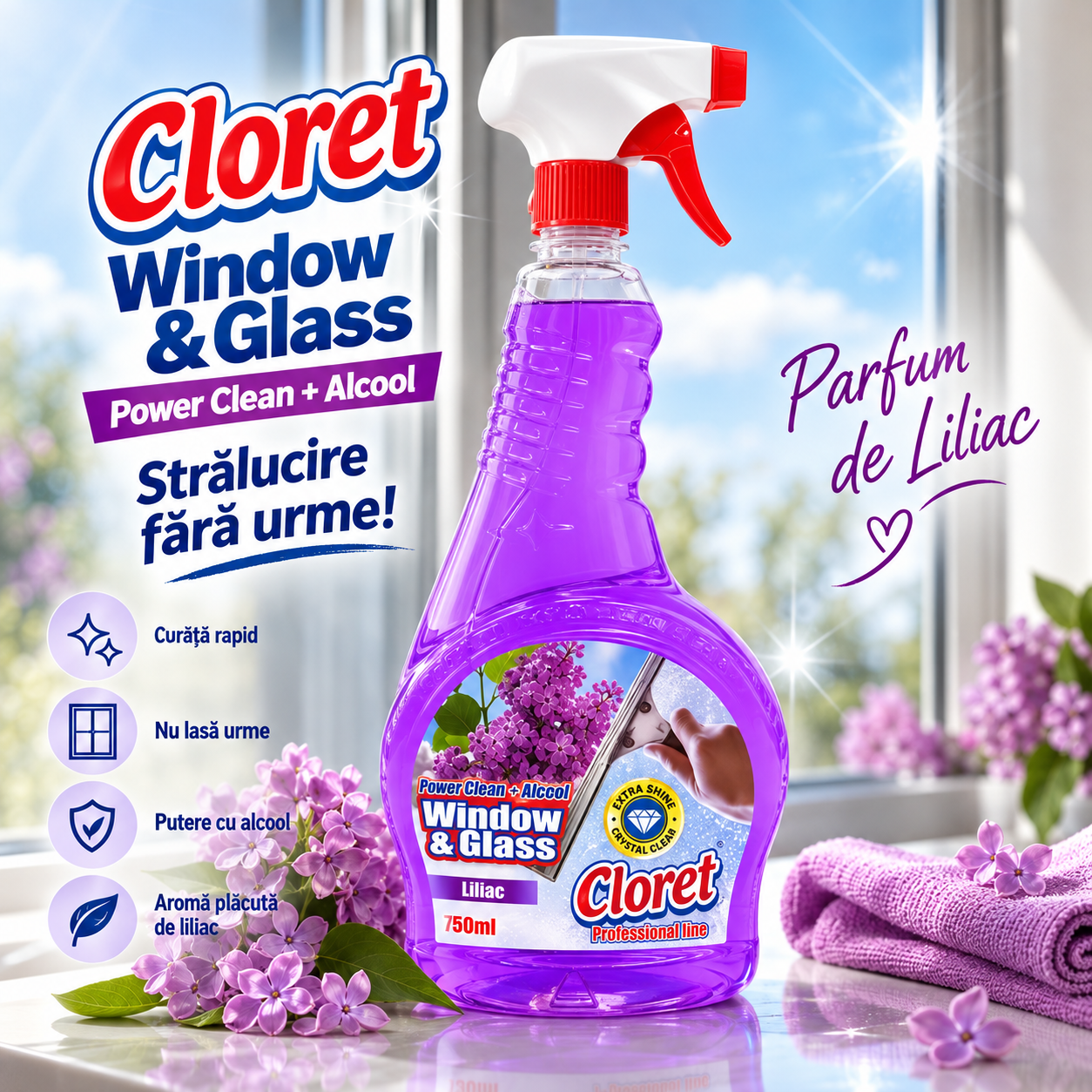 Cloret Window Glass Ocean Fresh parfum lacramioare si liliac