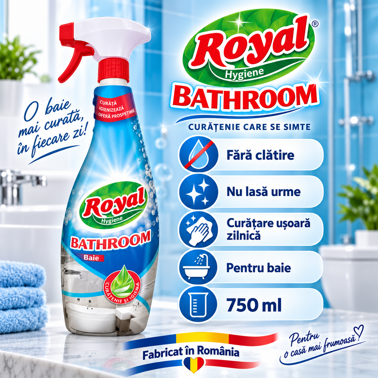 Royal Hygiene Bathroom pentru suprafete baie curatare zilnica