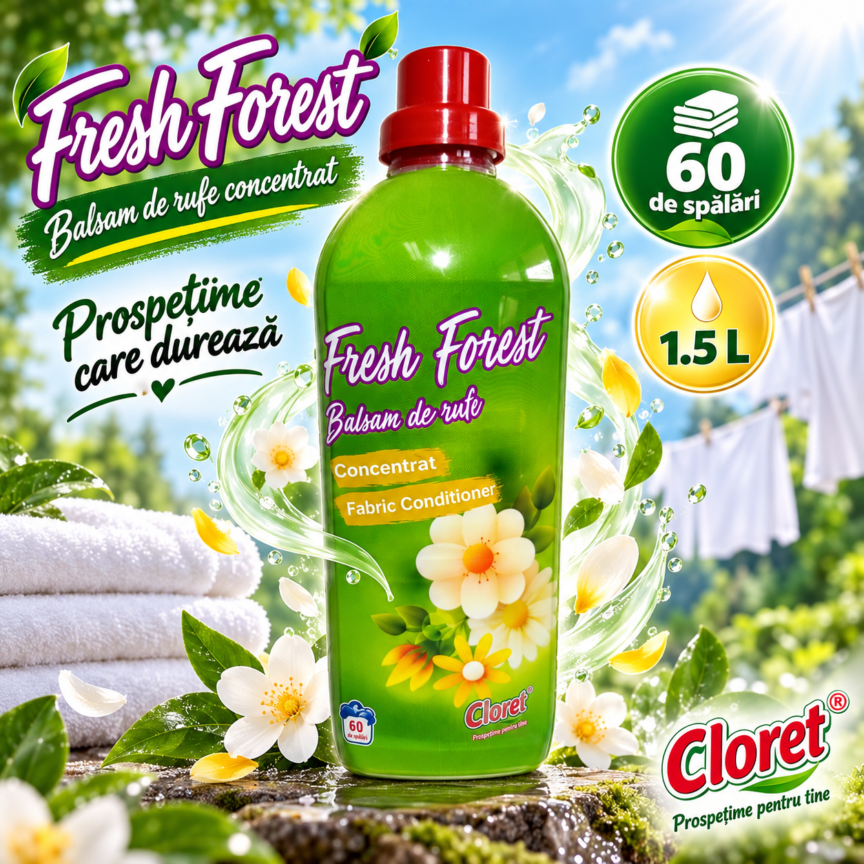 Cloret Alpin Fresh balsam rufe 1.5L fabric conditioner