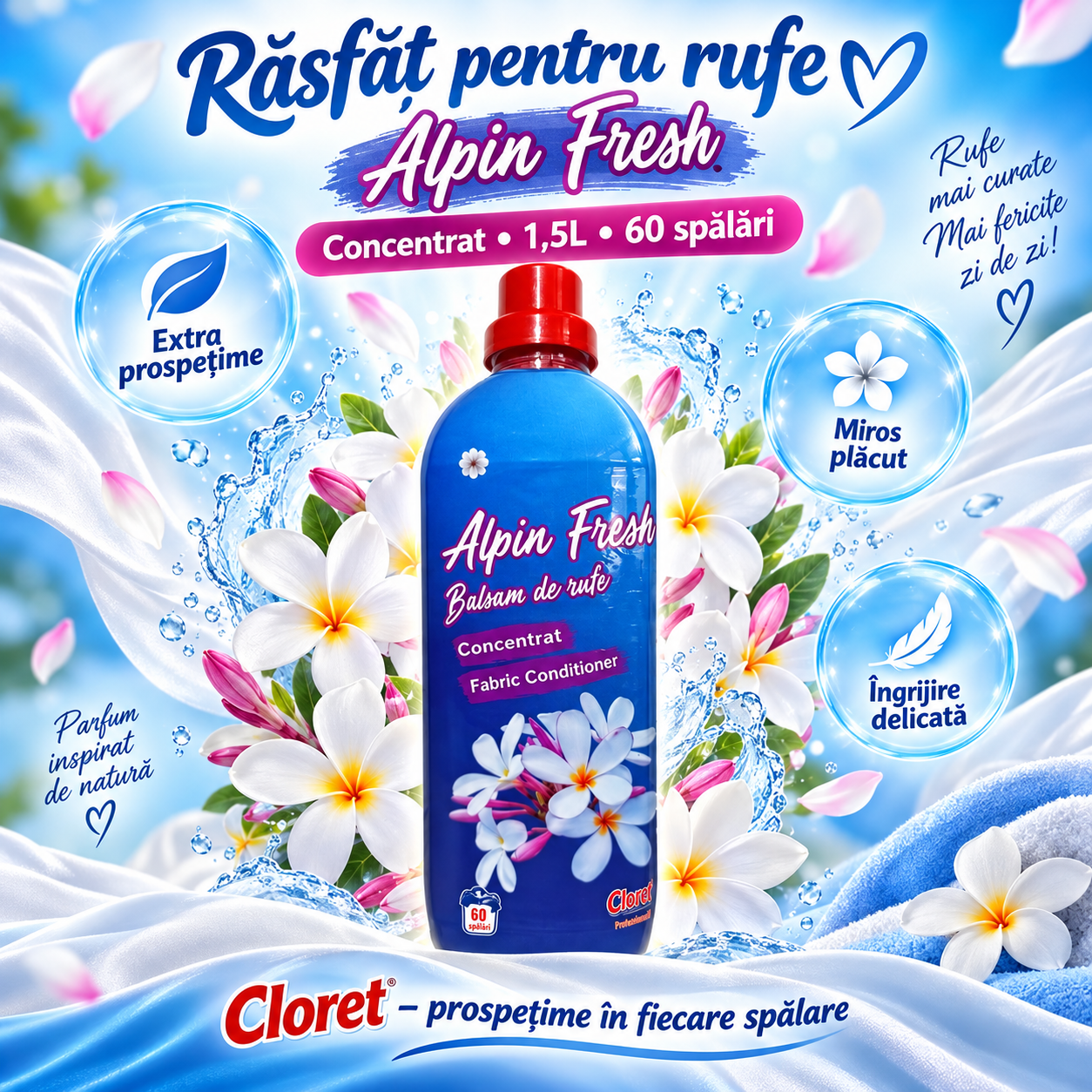 Cloret Alpin Fresh balsam rufe 1.5L fabric conditioner