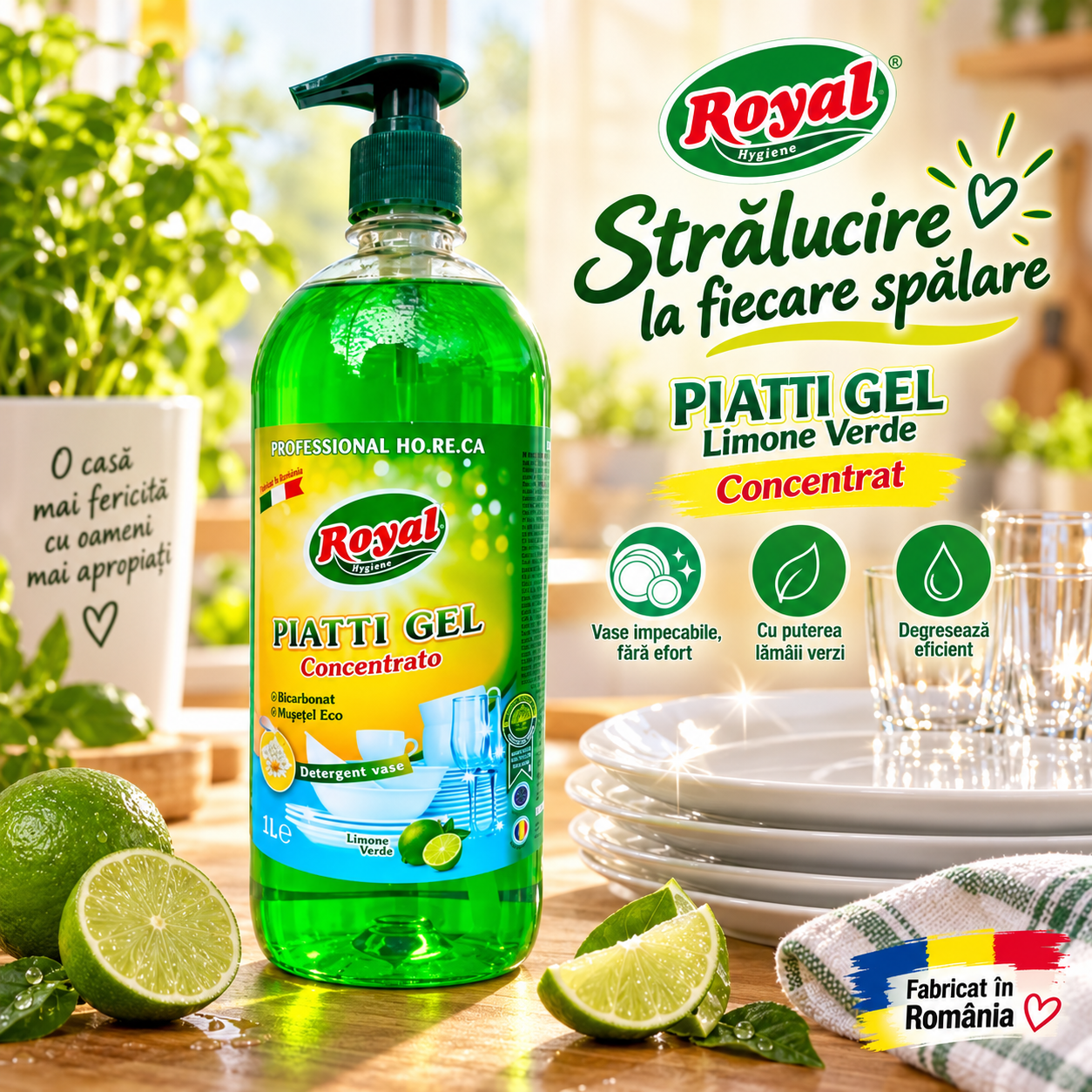 Royal Hygiene Piatti Lamaie Verde Professional 1L cu pompita