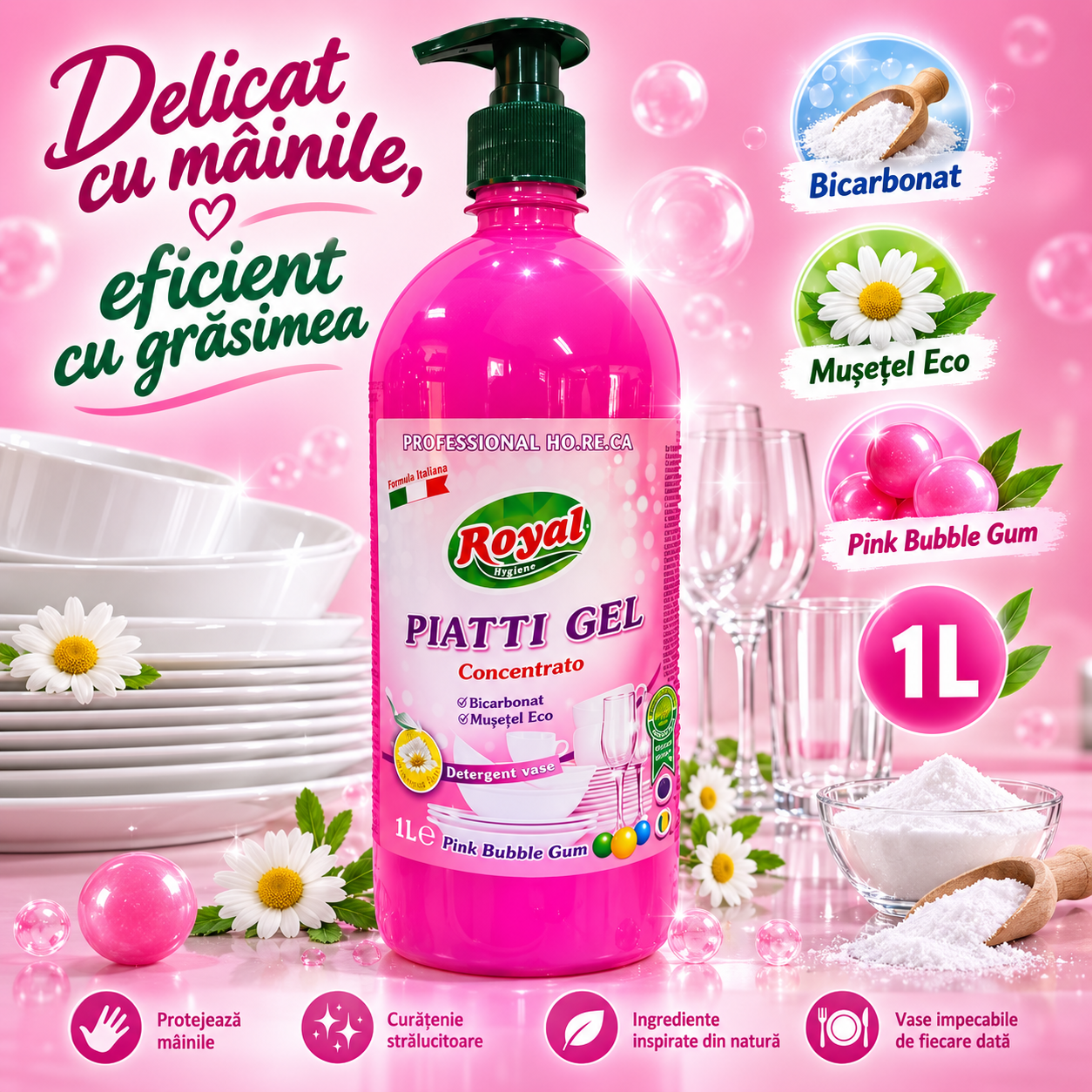 Royal Hygiene Piatti Lamaie Verde Professional 1L cu pompita