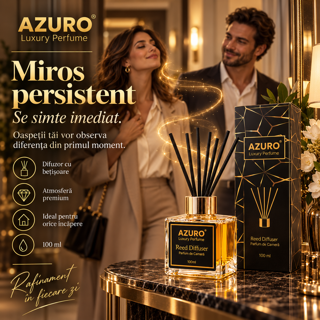 Azuro Luxury Perfume odorizant camera cu betisoare 100 ml