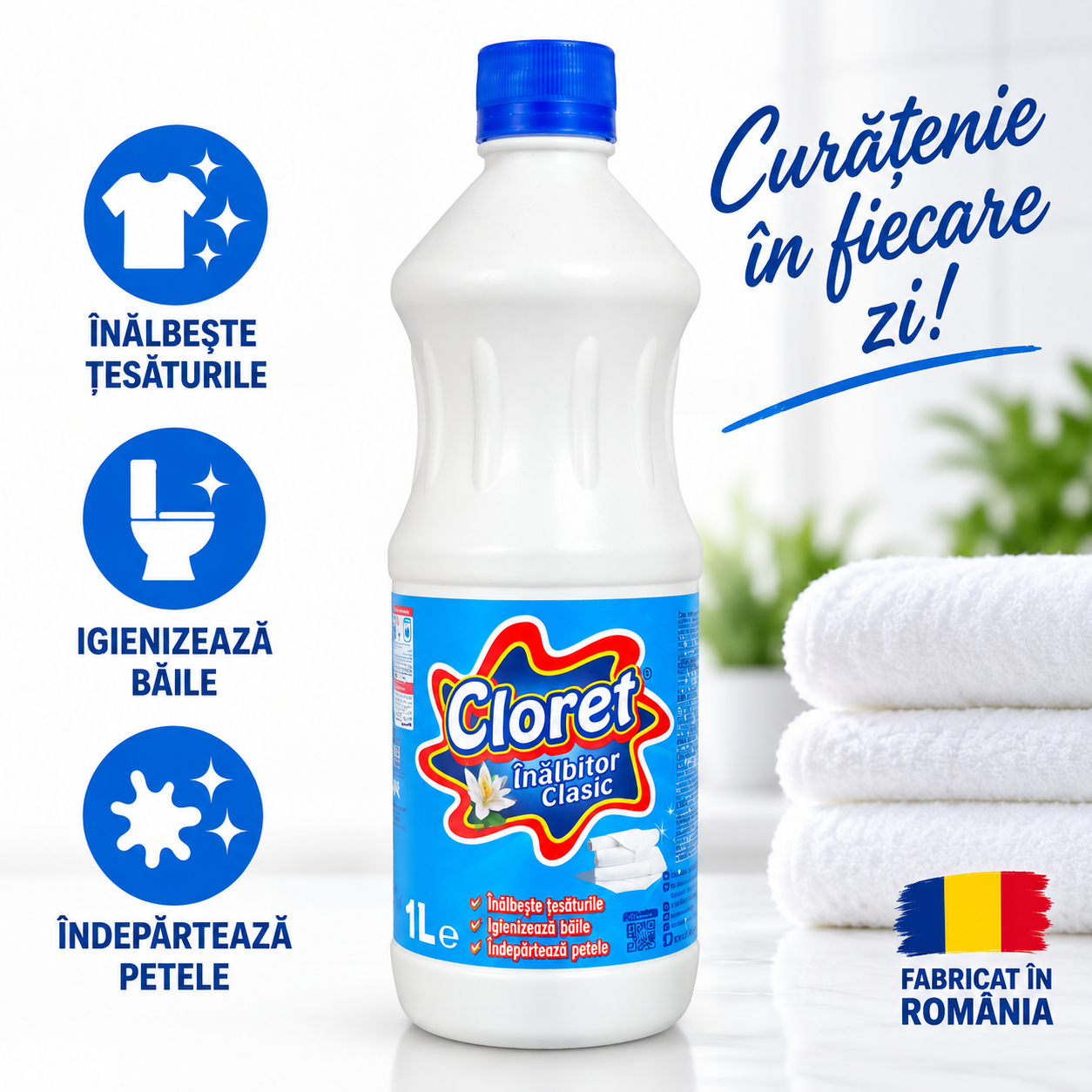 Cloret inalbitor clasic 1L format practic pentru gospodarie