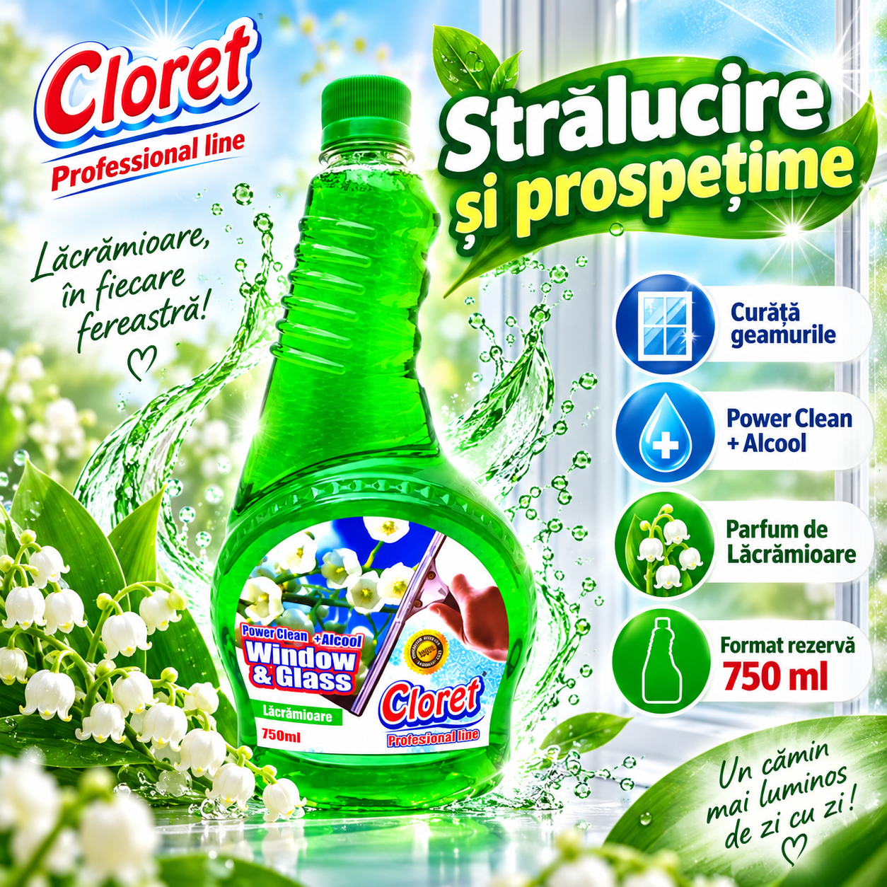 Cloret Window Glass Lacramioara rezerva 750 ml